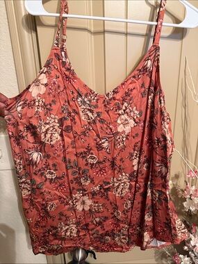 Torrid Rust Floral Slip Cami with Cream & Green Accents sz 18/20